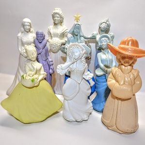 9 Vintage AVON Perfume Figurine Decanters